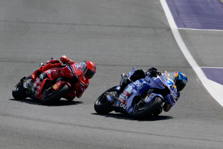 Marc follows Alex in Jerez, moments before disaster. [Photo: Red Bull Content Pool]