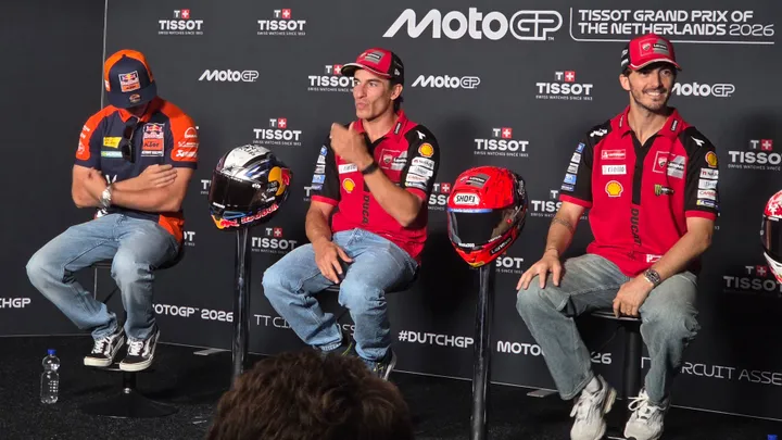 Pedro Acosta, Marc Marquez and Francesco Bagnaia