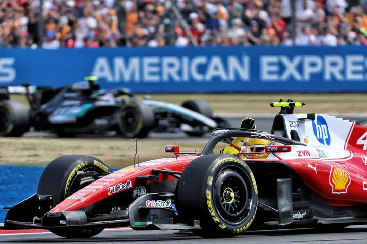Hamilton celebrates his podium in the Sprint
