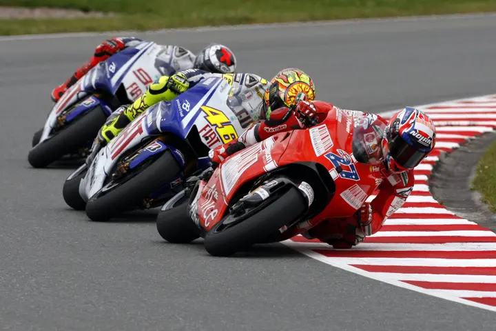 Rossi and Lorenzo would find themselves stunned by Stoner (Photo: Race Pictures)