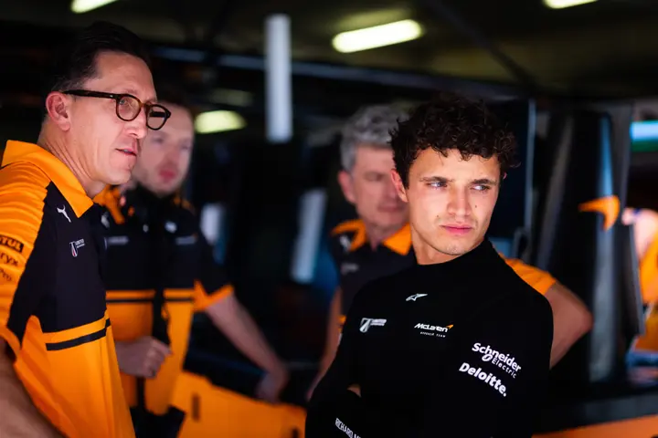 James Barclay and Lando Norris