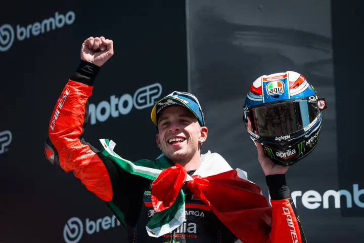 Bezzecchi is also flying the flag for Italy in MotoGP (Credit: Apex Agency)