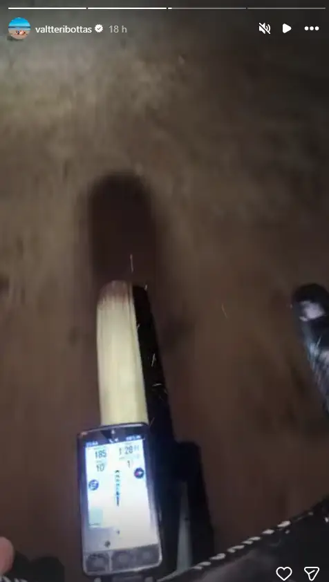 Bottas' trip began with a night ride (Photo: Instagram)