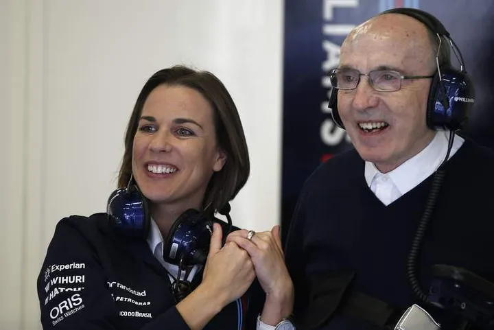 Red Bull Ring, Spielberg, Austria.Saturday 21 June 2014.Claire Williams, Deputy Team Principal, Williams F1, with Sir Frank Williams, Team Principal, Williams F1.World Copyright: Glenn Dunbar/LAT Photographic.ref: Digital Image _89P6501