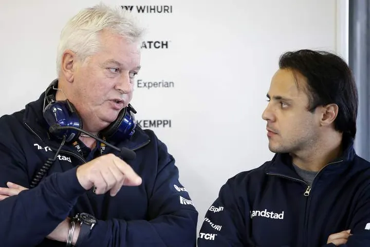 Pat Symonds, Chief Technical Officer, Williams F1, with Felipe Massa,