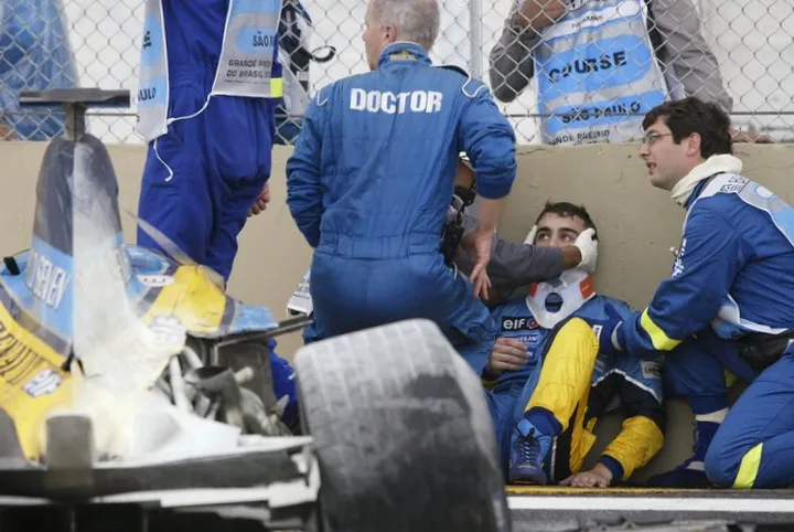 Fernando Alonso Interlagos 2003 crash accident