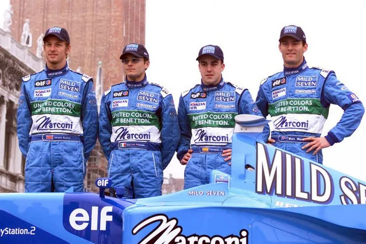 button_fisichella_alonso_webber_2001_benetton