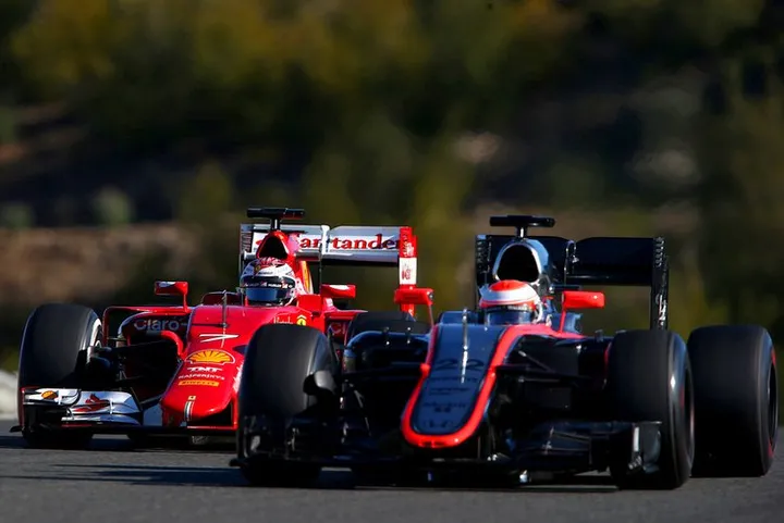 Jenson Button Kimi Raikkonen Jerez McLaren Honda Ferrari