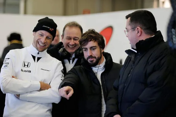Boullier Fernando Alonso Jenson Button Jerez McLaren Honda