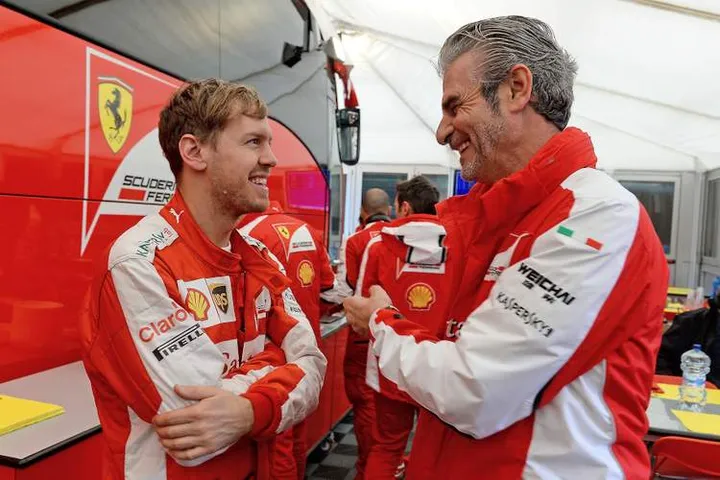 Vettel Arrivabene Ferrari