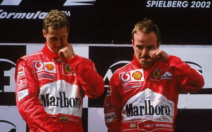 leclerc sainz Barrichello-Schumacher