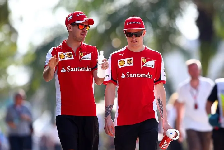 Sebastian+Vettel+Kimi+Raikkonen+F1