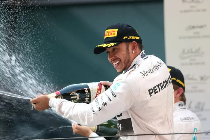 Hamilton China Mercedes podium