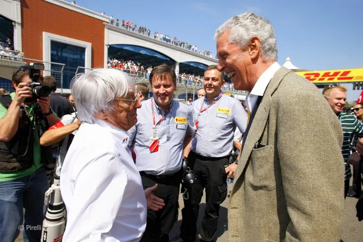 Bernie Ecclestone Pirelli President Marco Tronchetti Provera