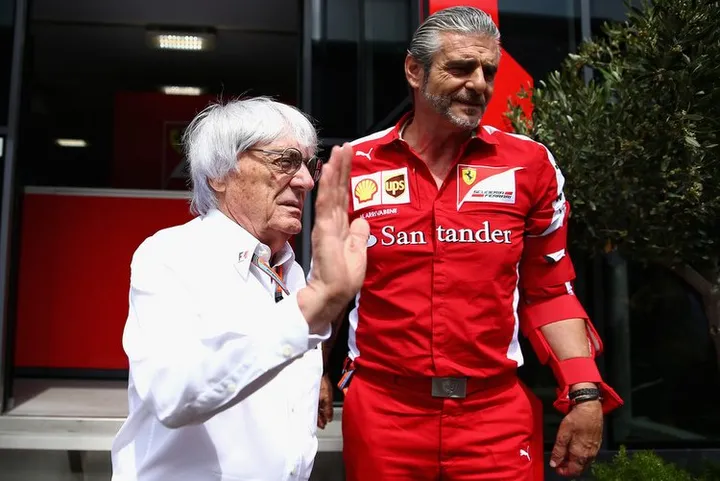 Maurizio+Arrivabene+Bernie Ecclestone