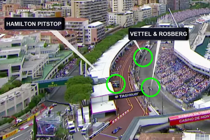 Rosberg Hamilton Monaco pitstop