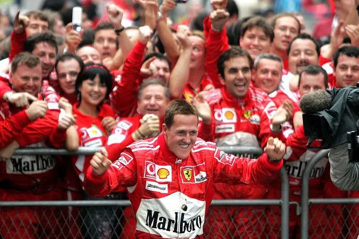 Schumacher celebrates Ferrari