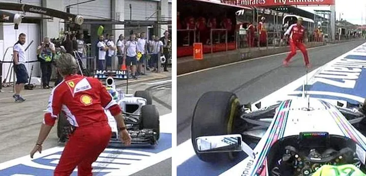 arrivabene pit lane incident