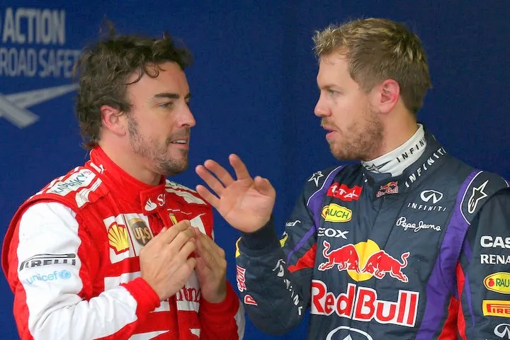 Fernando+Alonso+Sebastian+Vettel+F1