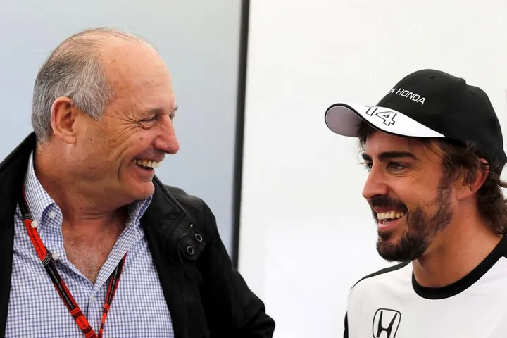 Ron Dennis and Fernando Alonso.