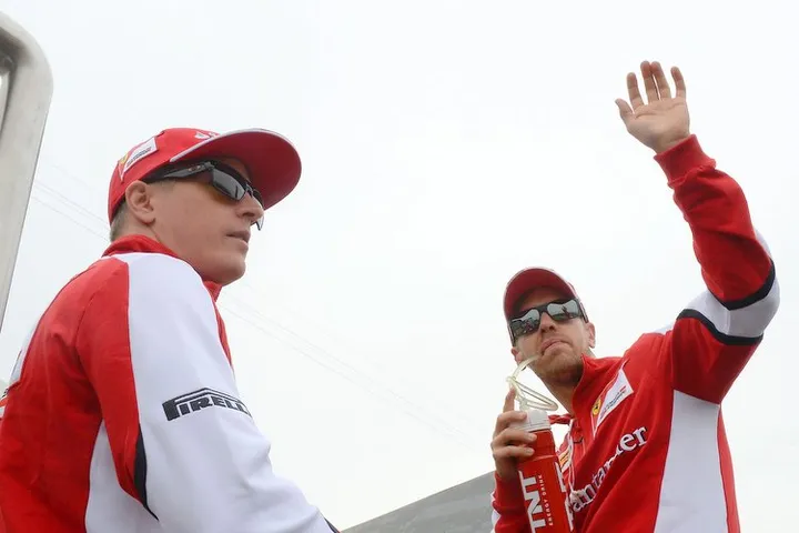 Raikkonen Vettel Ferrari Silverstone