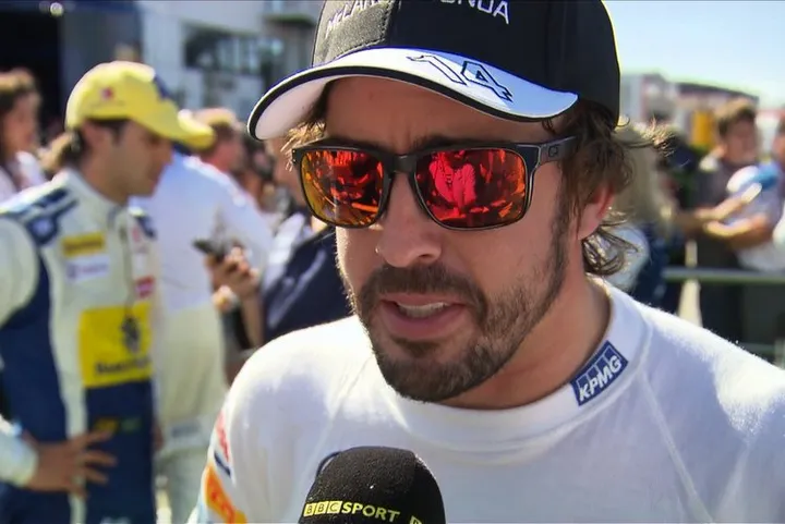 Fernando Alonso on track.