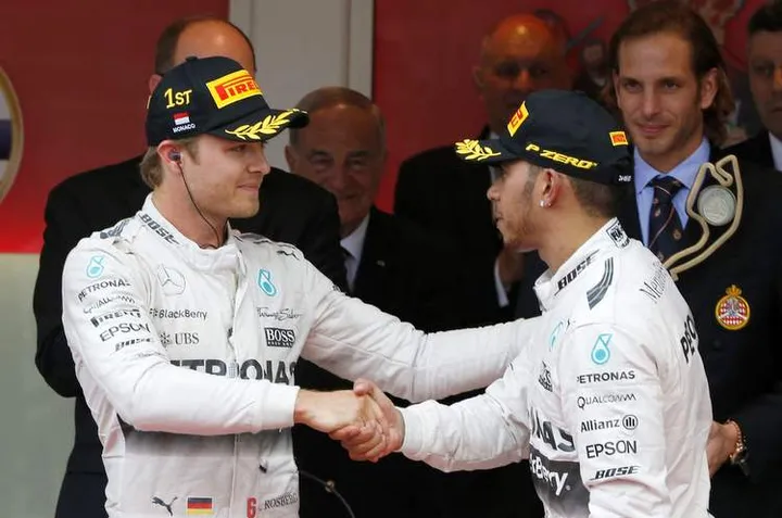 Lewis Hamilton, Nico Rosberg, Charlene, Sebastian Vettel