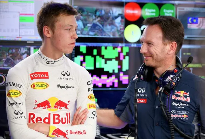 Christian+Horner+Daniil+Kvyat+F1