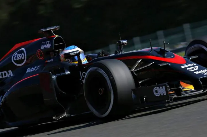 Fernando Alonso on track.
