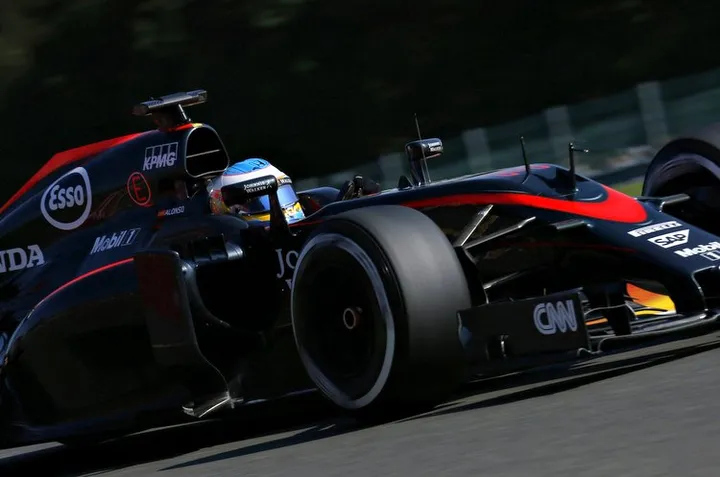 Fernando Alonso on track.