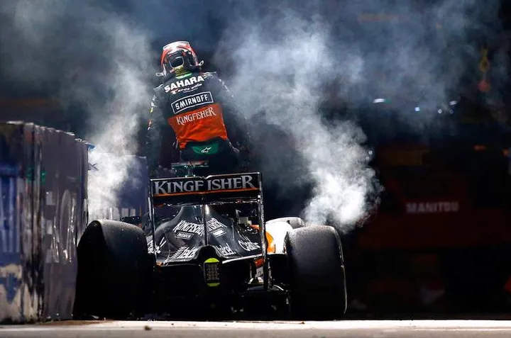 F1+Grand+Prix+of+Singapore+Hulkenberg+crash