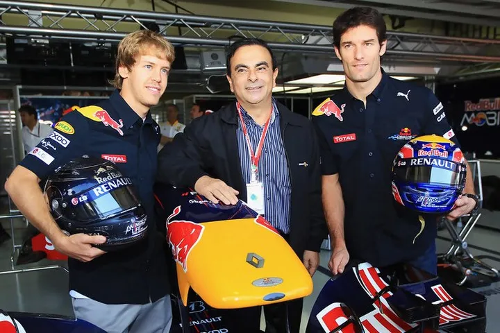 Ghosn Vettel Webber Red Bull