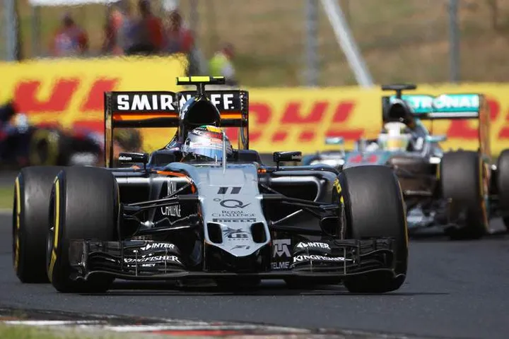 Sergio Perez (MEX) Sahara Force India F1 VJM08.Hungarian Grand Prix, Sunday 26th July 2015. Budapest, Hungary.