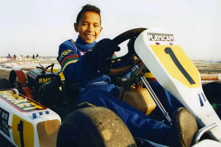 Mandatory Credit: Photo by Philip Brown / Rex FeaturesLewis Hamilton at Kimbolton, Cambridgeshire, England in December 1995 as a 10 years old.Formula 1 Grand Prix driver Lewis Hamilton, BritainF1 FORMULA ONE RACER AS YOUNG CHILD BOY GO-KART 671476e/REX_KARTING_GURU_671476e//0707131832