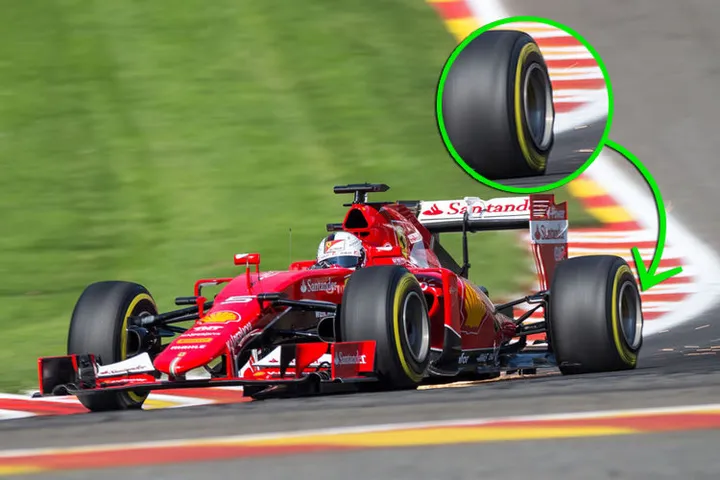 Vettel Spa blowout graphic