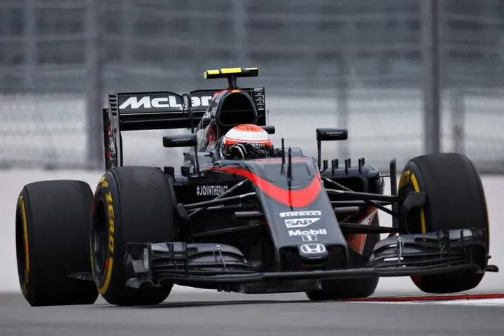 Jenson Button on track.