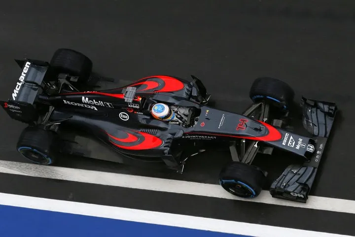 Fernando Alonso on track.