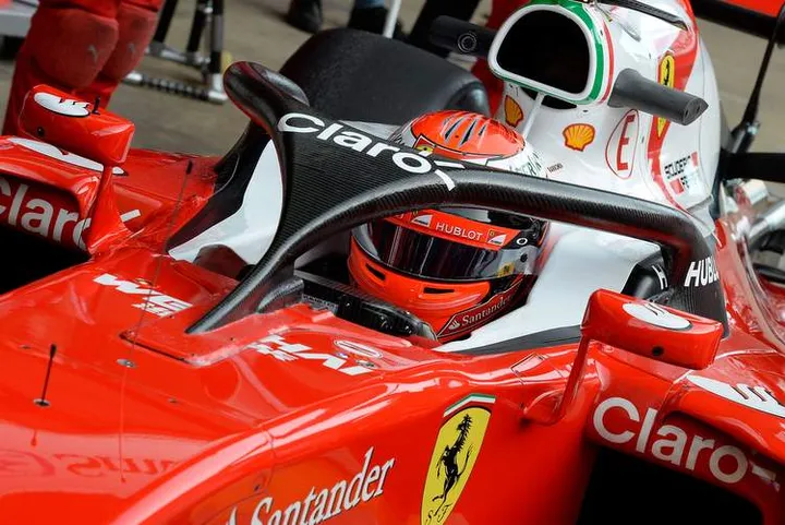 2016 ferrari formula one car equipped with halo cockpit protection 100548318 h