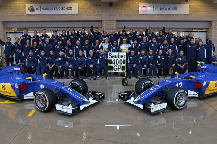 Sauber F1 Team 400 GPs. Marcus Ericsson (SWE) Sauber F1 Team. Monisha Kaltenborn (AUT), Sauber F1 Team CEO and Team Principal. Felipe Nasr (BRA) Sauber F1 Team. Circuit of the Americas.