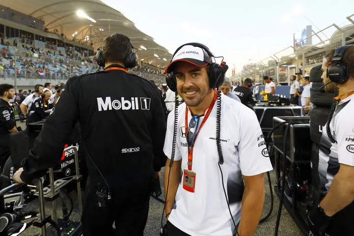 Fernando Alonso on the grid.