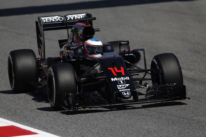 Fernando Alonso on track.