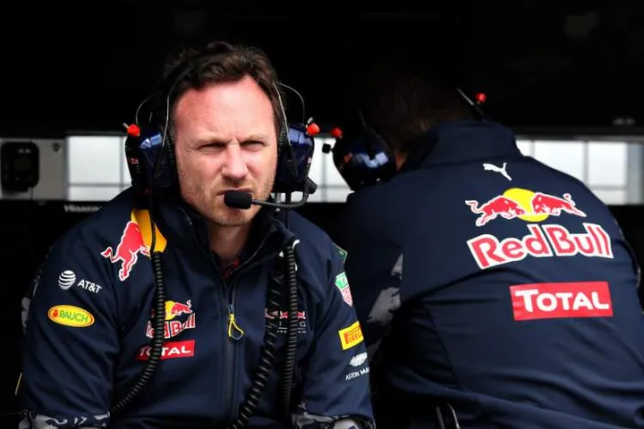 MONTREAL, QC - JUNE 10: Red Bull Racing Team Principal Christian Horner sits on the pit wall during practice for the Canadian Formula One Grand Prix at Circuit Gilles Villeneuve on June 9, 2016 in Montreal, Canada. (Photo by Charles Coates/Getty Images) // Getty Images / Red Bull Content Pool // P-20160610-00989 // Usage for editorial use only // Please go to www.redbullcontentpool.com for further information. //