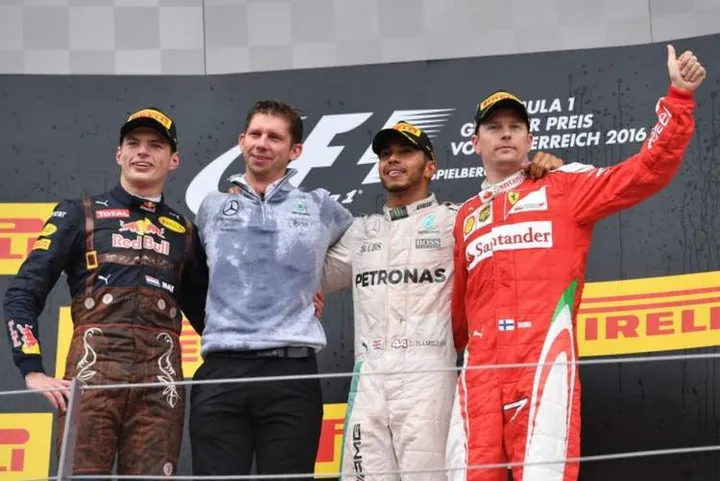 F1+Grand+Prix+of+Austria+podium Verstappen Raikkonen Hamilton