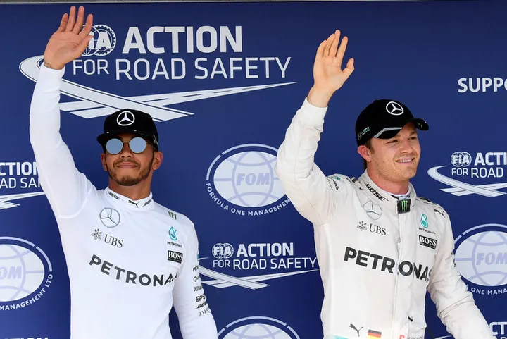Formel 1 - MERCEDES AMG PETRONAS, Großer Preis von Ungarn 2016. Lewis Hamilton, Nico Rosberg ;Formula One - MERCEDES AMG PETRONAS, Hungarian GP 2016. Lewis Hamilton, Nico Rosberg;