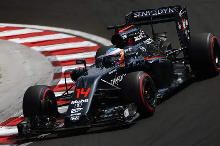 Fernando Alonso on track.