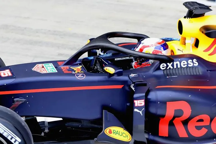 Pierre+Gasly+F1+Testing+Silverstone+halo cockpit safety system