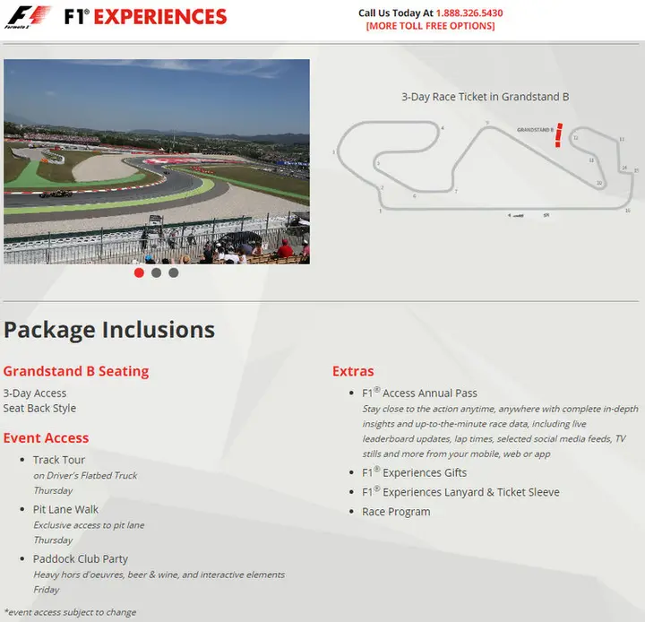f1 experiences