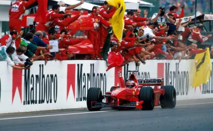 Winner Michael Schumacher (GER), Ferrari F300.Formula One World Championship, Hungarian Grand Prix, Rd12, Hungaroring, Budapest, Hungary, 16 August 1998.