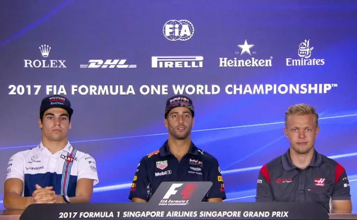Simgapore Press Conference. Hamilton, Alonso, Palmer, Ricciardo, Magnussen, Stroll