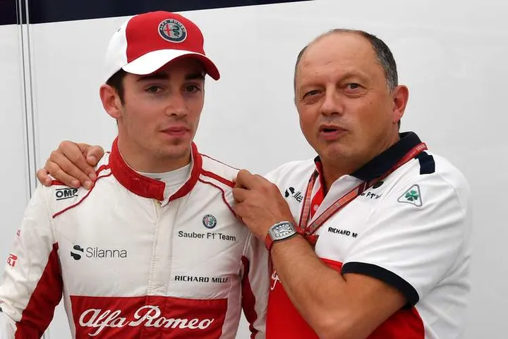 Charles Leclerc, Alfa Romeo Sauber F1 Team with Frederic Vasseur, Alfa Romeo Sauber F1 Team, Team Principal at Formula One World Championship, Rd17, Japanese Grand Prix, Practice, Suzuka, Japan, Friday 5 October 2018.